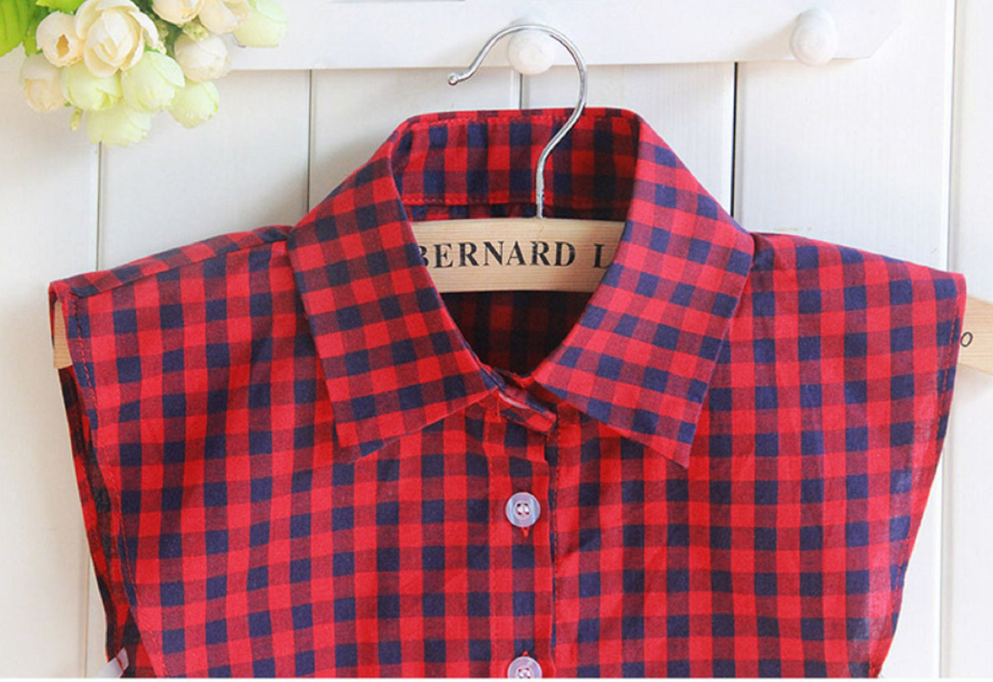 B119 / Red Fake Collar, False Collar, Removable Collar
