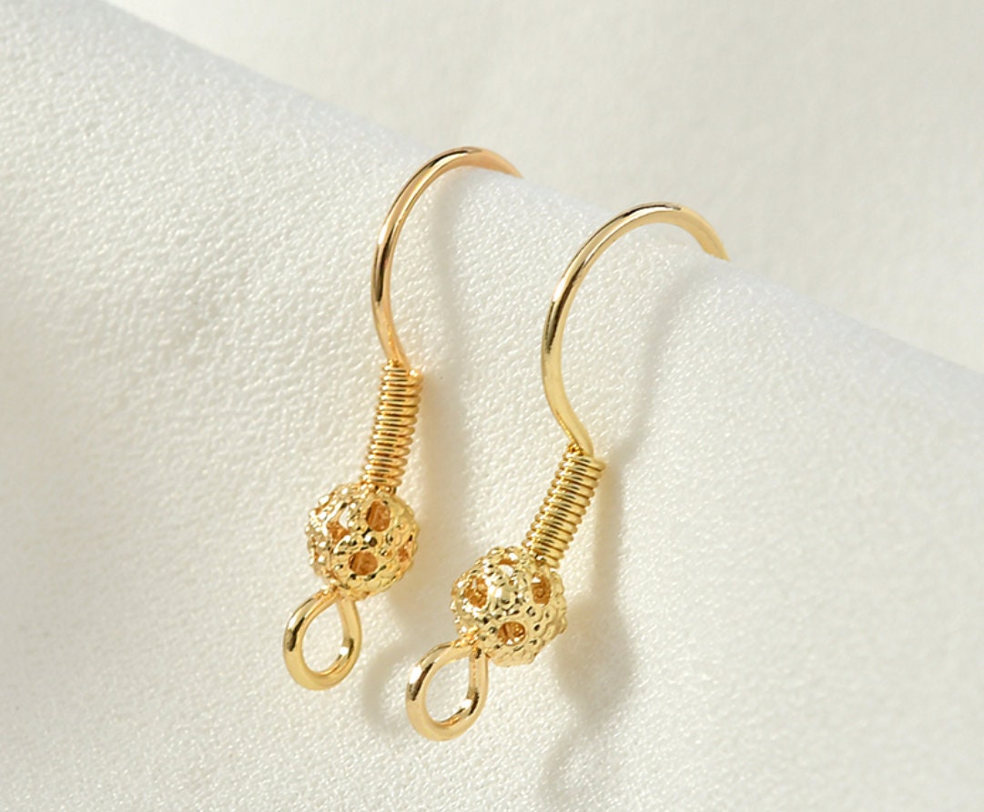 (EK40) 10 pcs /  Gold Plated / Earrings Hooks