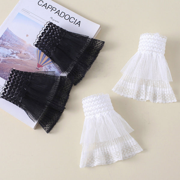 2 pcs / Off White, Black, Fake Sleeve Cuffs, False Wrist Cuffs, Removable Wrist Cuffs   SC02(M)