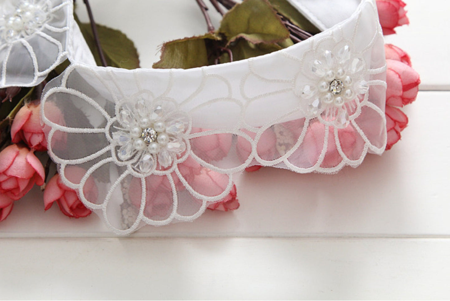 Fake Lace Collar, False Collar, Removable Collar B618(K)-small