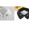 B626(K-small) Off White, Black / Fake Crystal Lace Collar