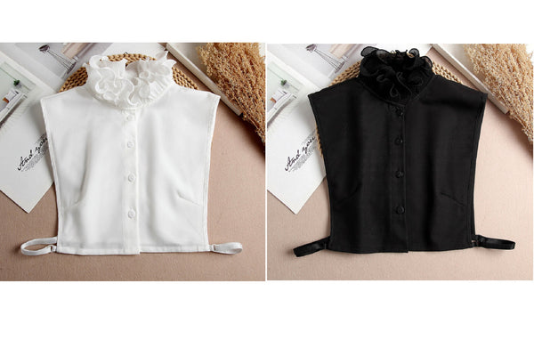 Off White, Black / Fake Lace Collar, Fake Wrist Cuffs, False Collar, Removable Collar   B629(K)/SC507(W)