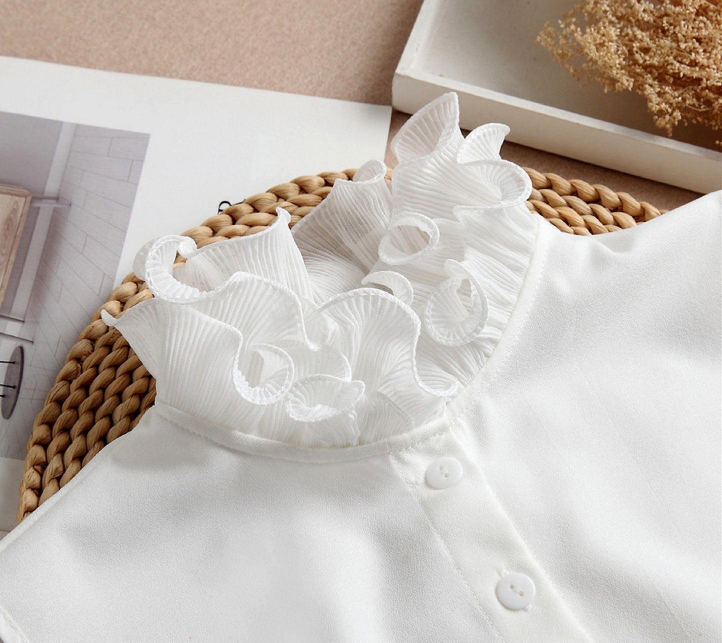 Off White, Black / Fake Lace Collar, Fake Wrist Cuffs, False Collar, Removable Collar   B629(K)/SC507(W)