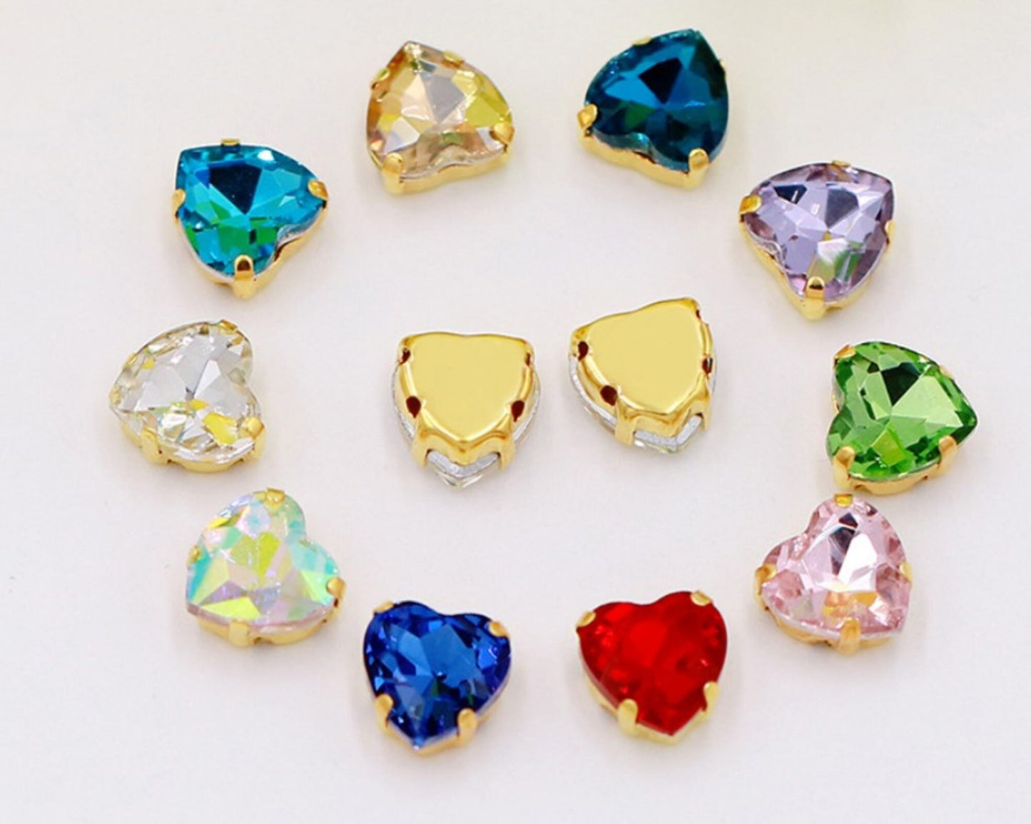 (S16G)  20 Pcs / 10mm / Mix Lot Sew On Rhinestone Bead