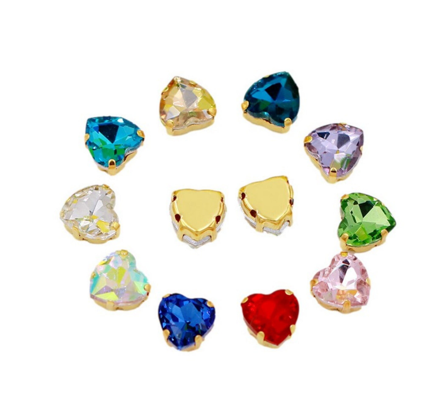 (S16G)  20 Pcs / 10mm / Mix Lot Sew On Rhinestone Bead