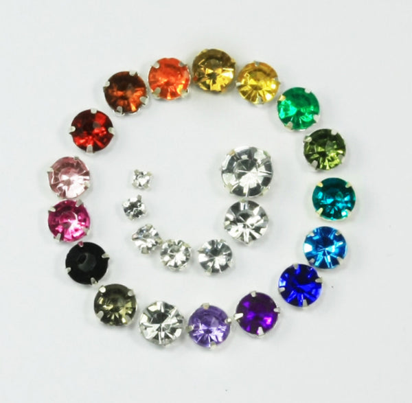 100 pcs / 5mm, 7mm / Sew On Rhinestones (S31)