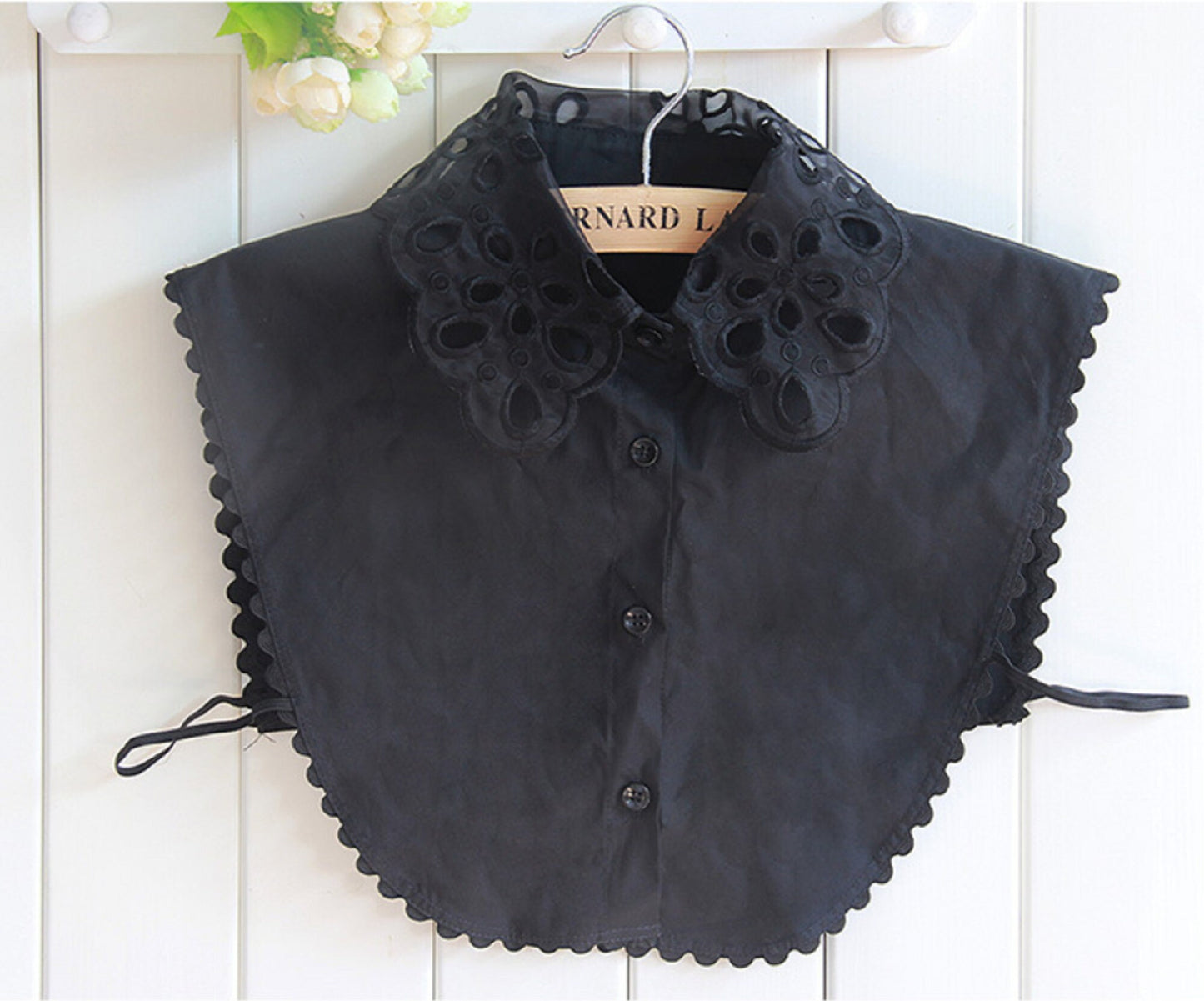 Pure White, Black / Fake Lace Collar, False Collar, Removable Collar  B102(E)