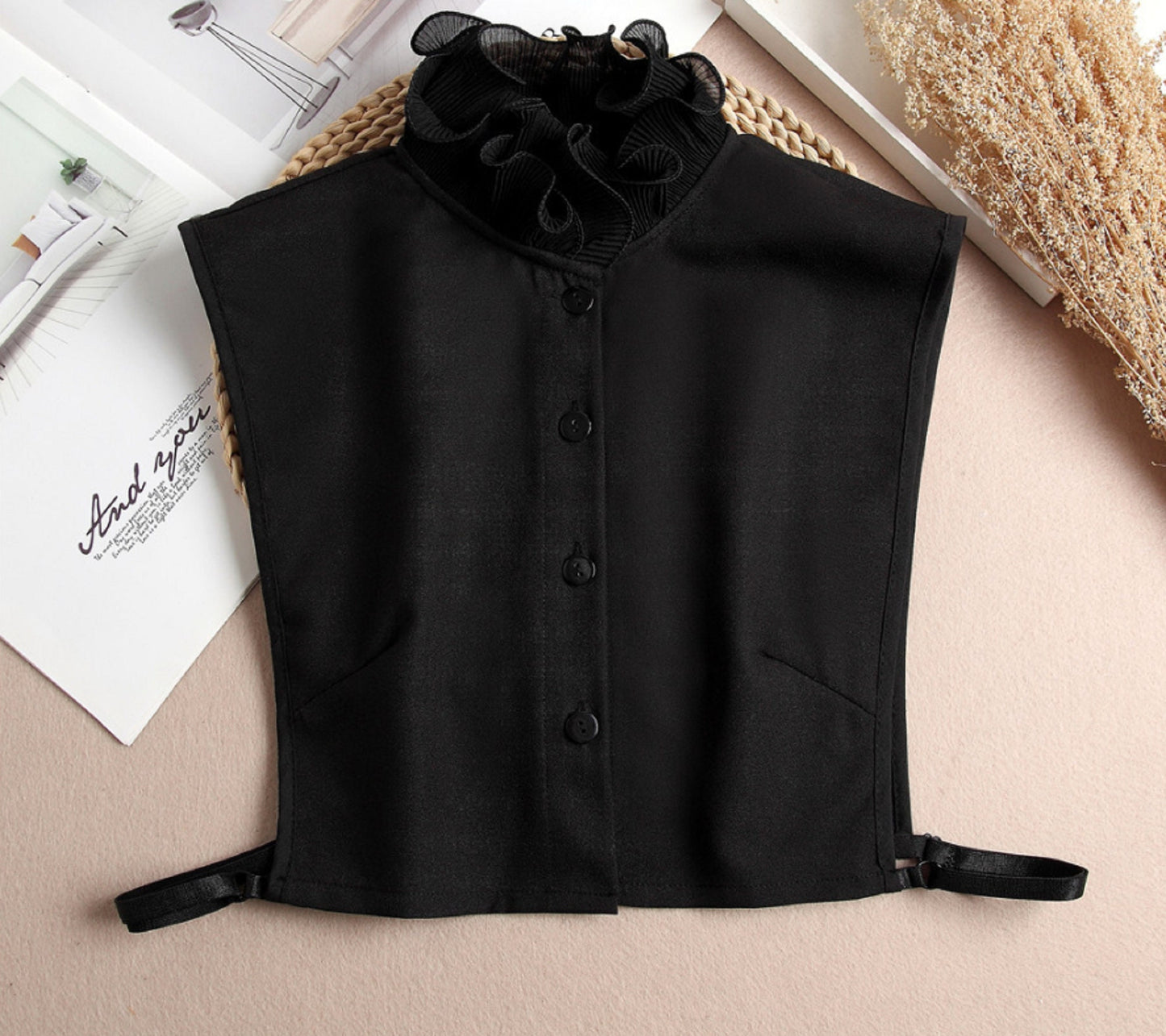 Off White, Black / Fake Lace Collar, Fake Wrist Cuffs, False Collar, Removable Collar   B629(K)/SC507(W)