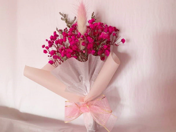 Rose Pink Preserved Flower Bouquet, Birthday Flower Bouquet, Birthday Gift DF021