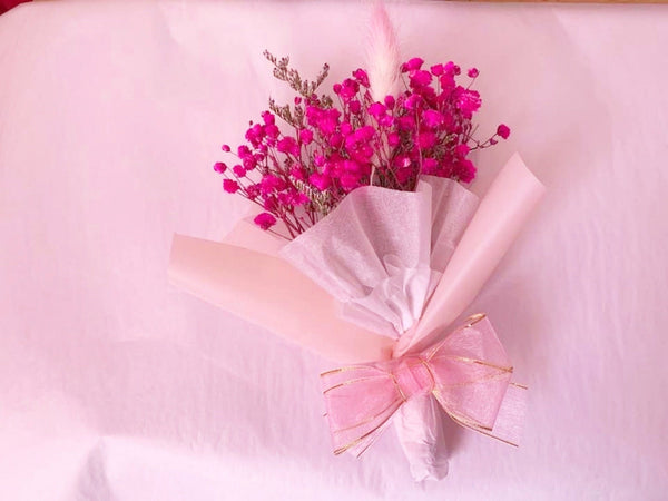 Rose Pink Preserved Flower Bouquet, Birthday Flower Bouquet, Birthday Gift DF021