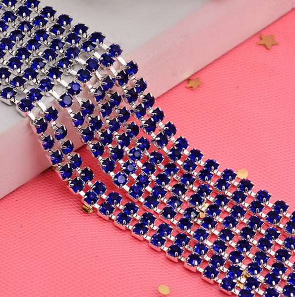 3 meters / 5mm / Double Rows / Rhinestone Diamante Chain C26