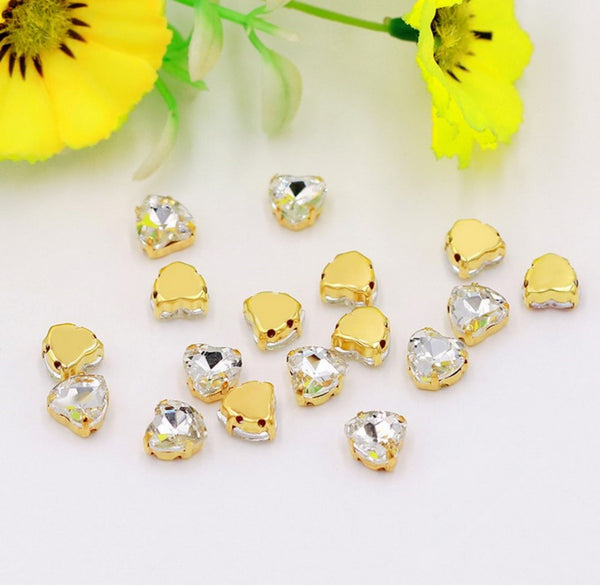 20 Pcs / 10mm / Mix Lot Sew On Rhinestone Bead S16G