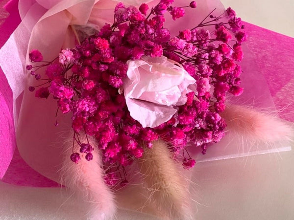 Pink Preserved Flower Bouquet, Birthday Flower Bouquet, Birthday Gift DB005