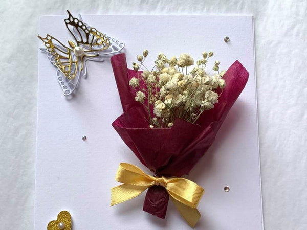 Luxury Handmade Preserved Birthday Card  C007
