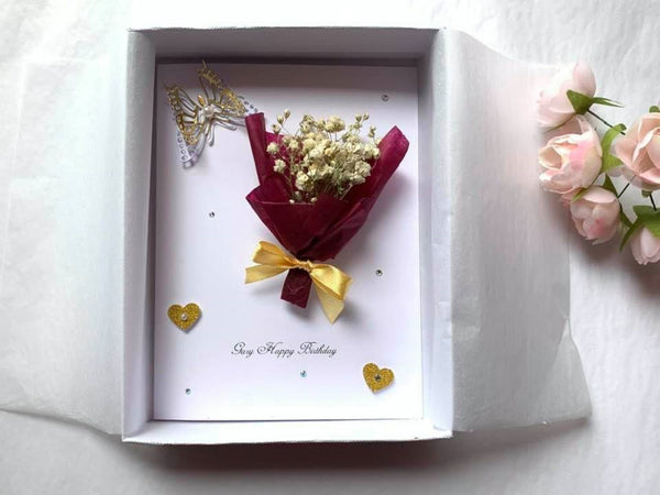 Luxury Handmade Preserved Birthday Card  C007