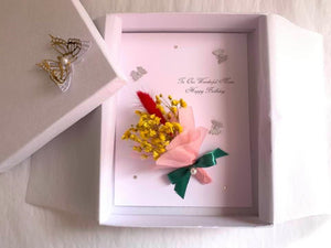 Luxury Handmade Preserved Dried Flower Birthday Card C012