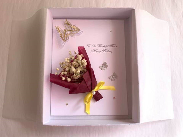 Luxury Handmade Preserved Birthday Card  C013