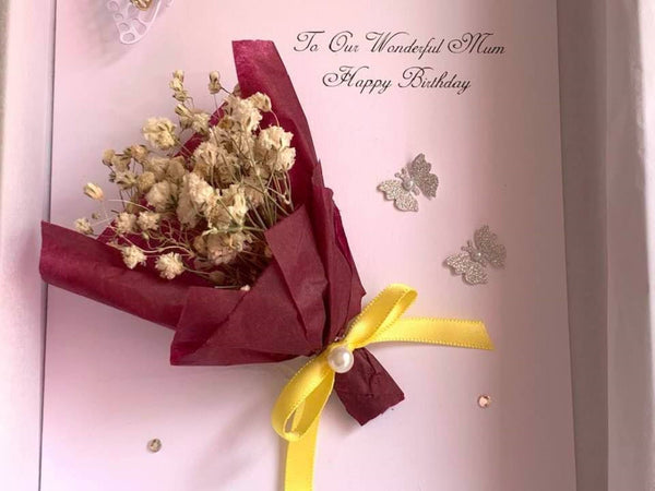 Luxury Handmade Preserved Birthday Card  C013