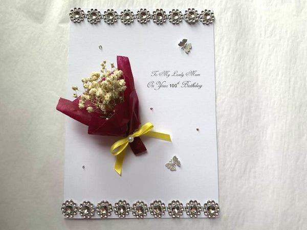 Luxury Handmade Preserved Birthday Card  C014
