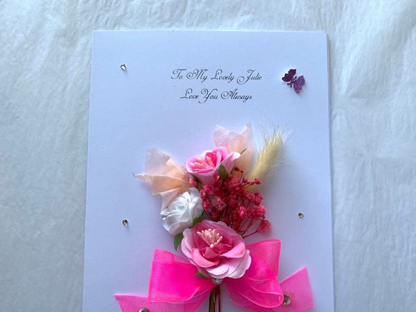 Luxury Handmade Preserved Birthday Card  C024