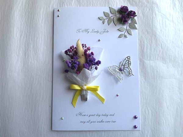 Luxury Handmade Preserved Birthday Card  C025