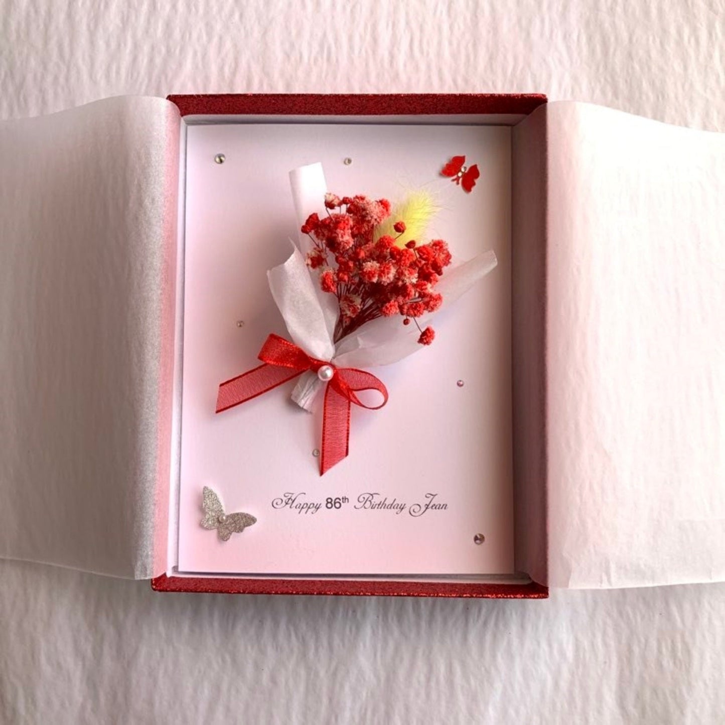 Luxury Handmade Personalised Floral Birthday Card  C043
