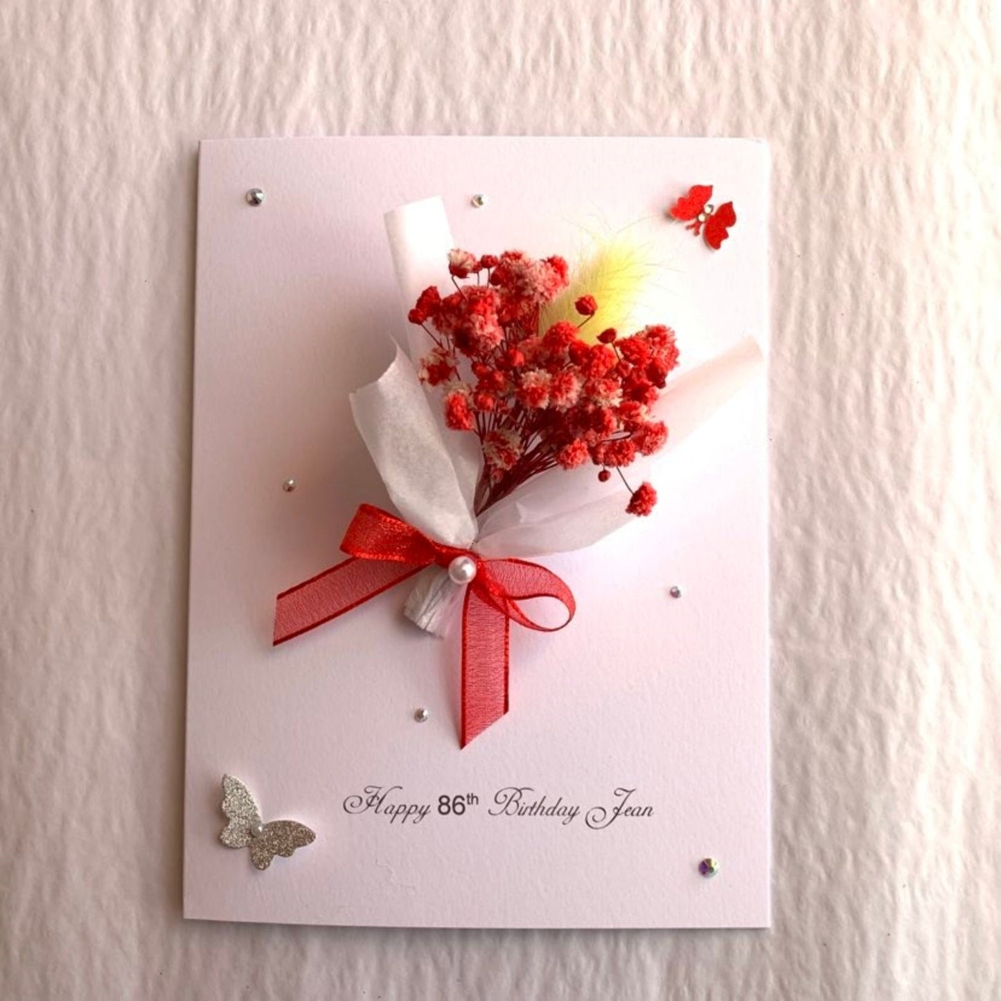 Luxury Handmade Personalised Floral Birthday Card  C043