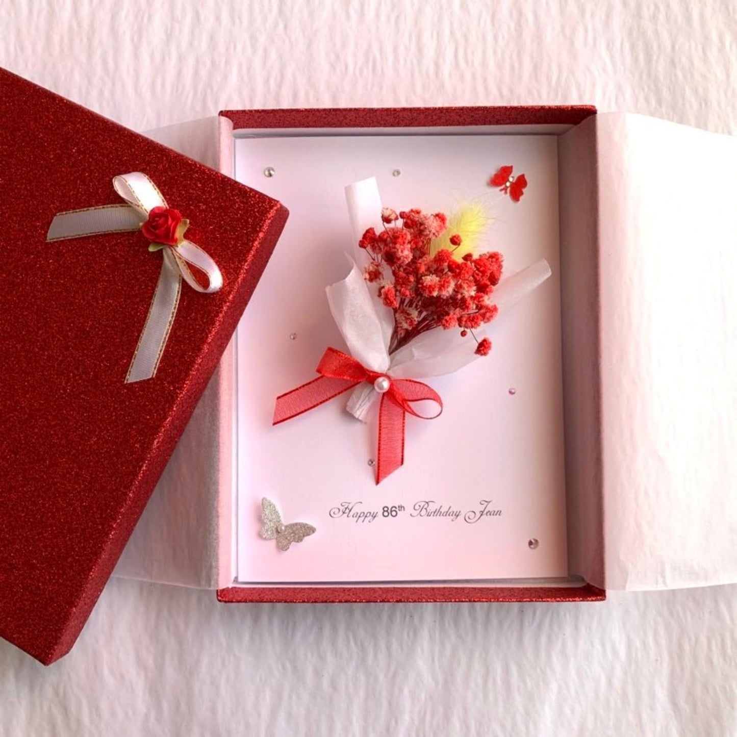 Luxury Handmade Personalised Floral Birthday Card  C043