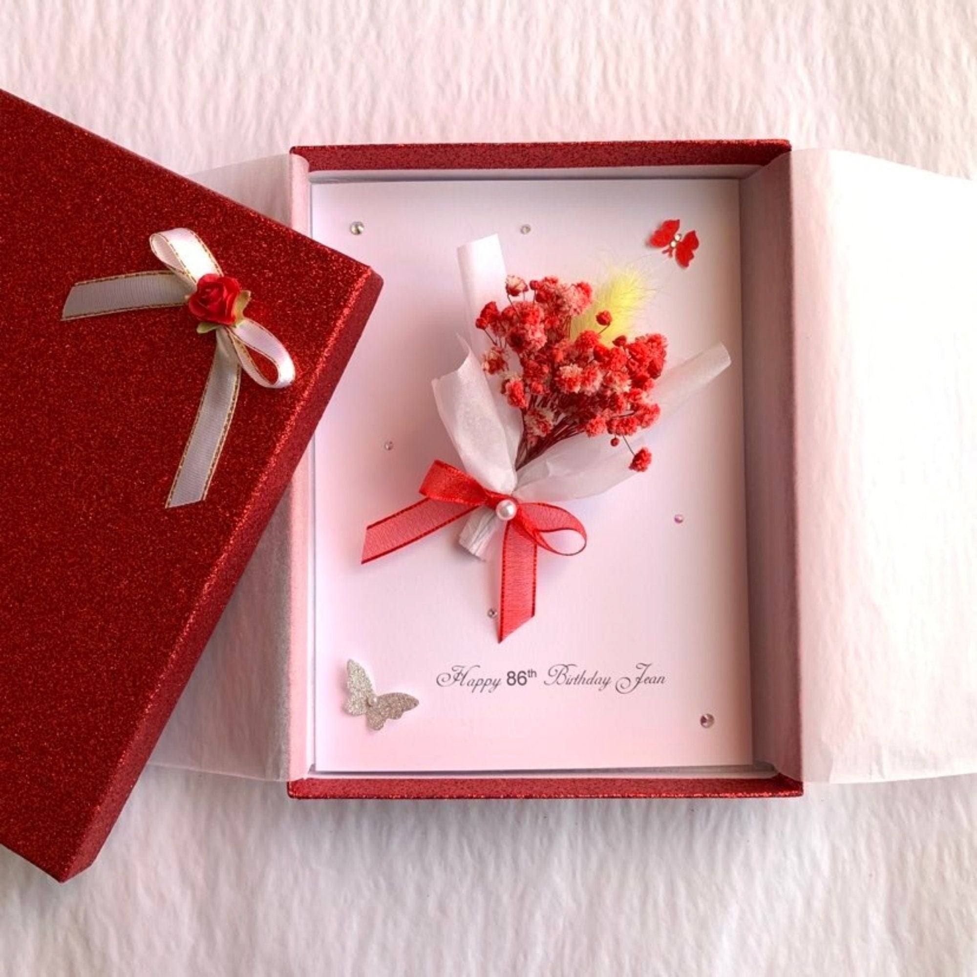 Luxury Handmade Preserved Birthday Card  C043