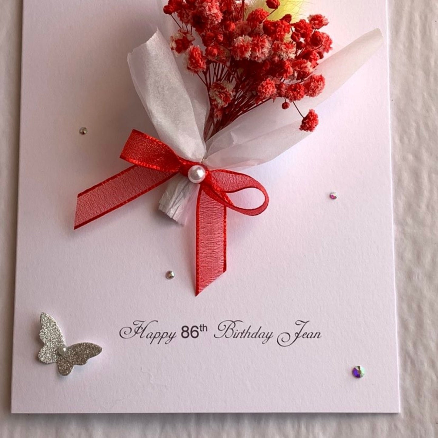 Luxury Handmade Personalised Floral Birthday Card  C043