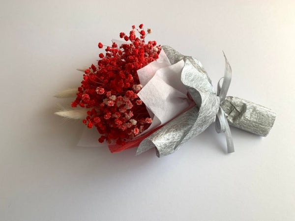 Red Preserved Baby Breath Bouquet, Dried Flower Bouquet, Preserved Flower Bouquet, Birthday Flower Bouquet, Birthday Gift BB010