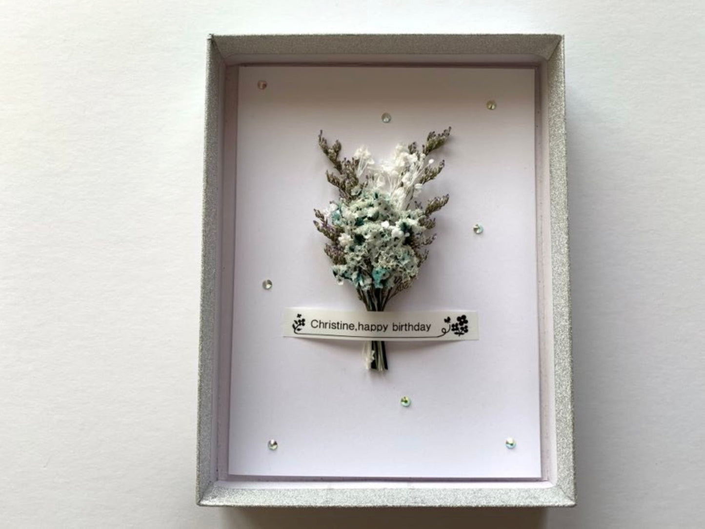 Luxury Handmade Preserved Dried Flower Card C204