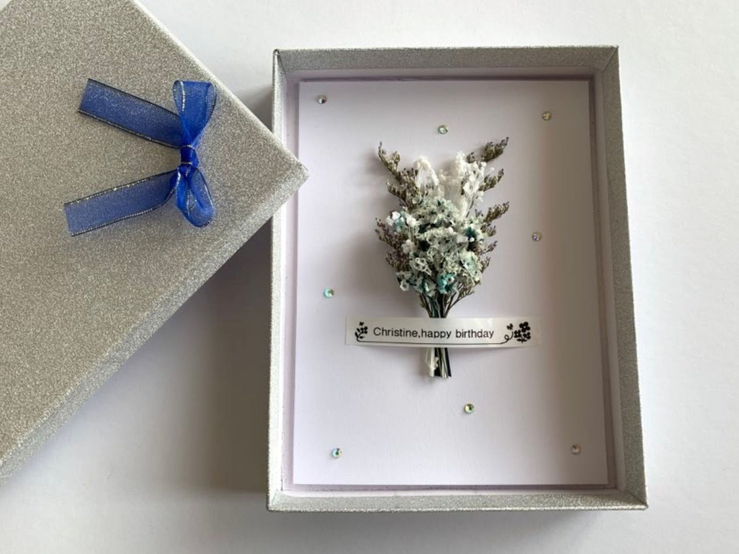 Luxury Handmade Preserved Dried Flower Card C204