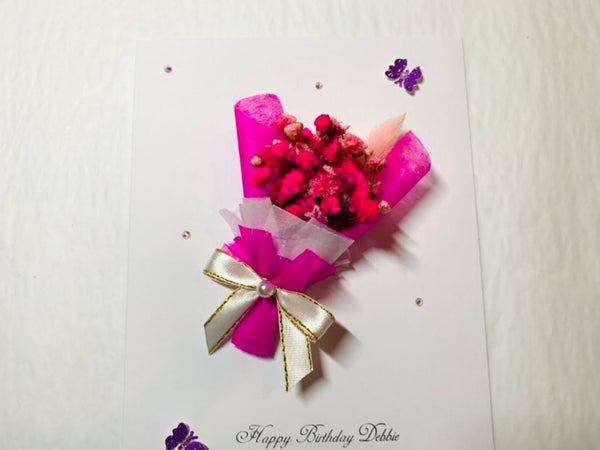 Luxury Handmade Preserved Birthday Card  C030