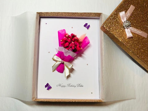 Luxury Handmade Preserved Birthday Card  C030