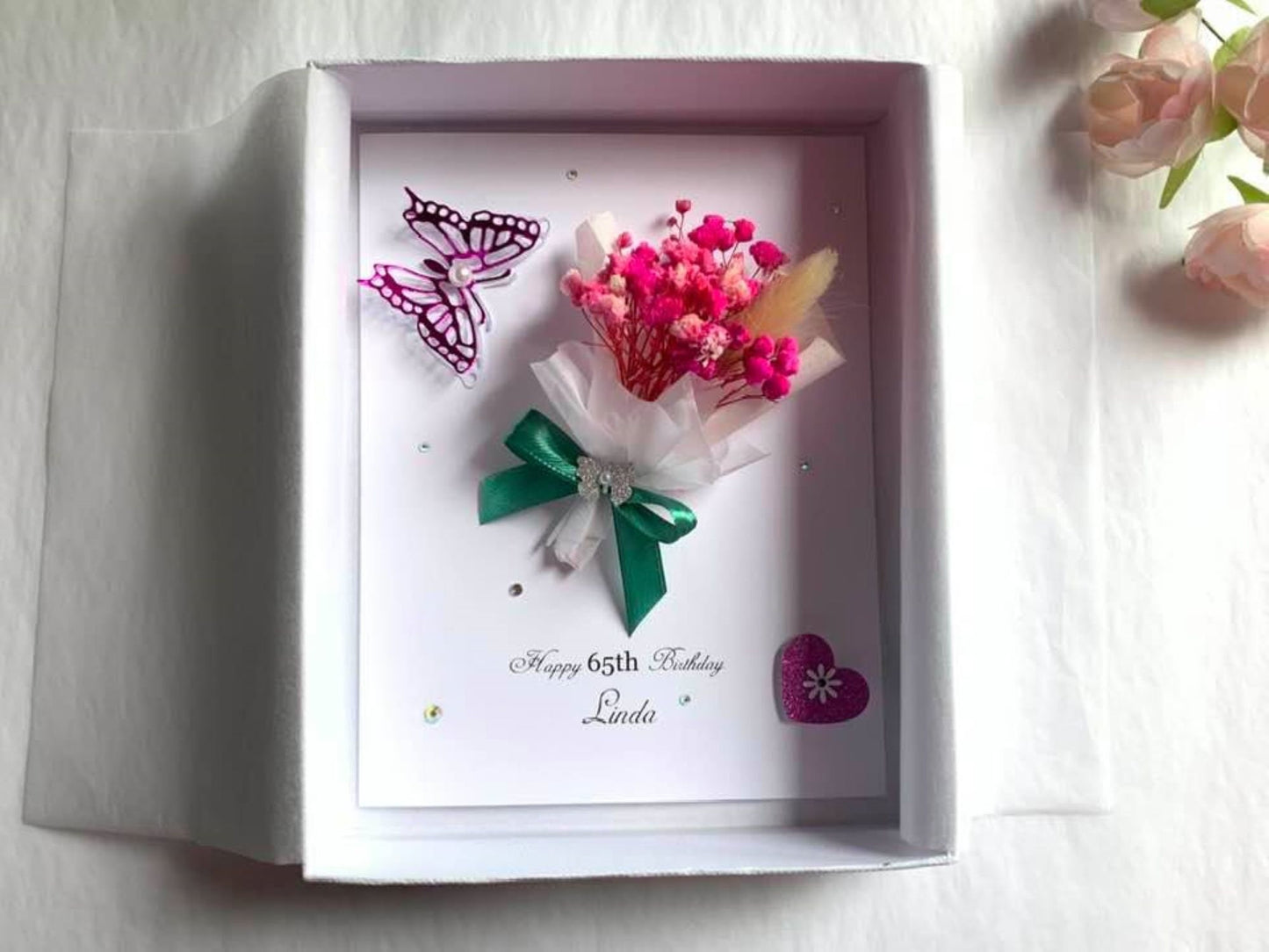 Luxury Handmade Personalised Flower Birthday Card  C005