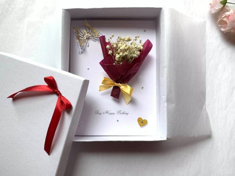 Luxury Handmade Preserved Birthday Card  C007