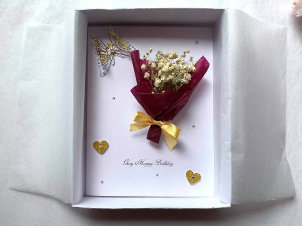 Luxury Handmade Preserved Birthday Card  C007