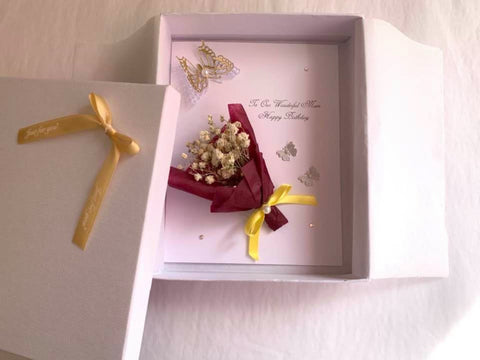 Luxury Handmade Preserved Birthday Card  C013