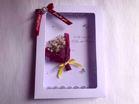 Luxury Handmade Preserved Birthday Card  C014