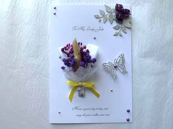 Luxury Handmade Preserved Birthday Card  C025