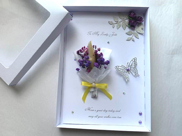 Luxury Handmade Preserved Birthday Card  C025