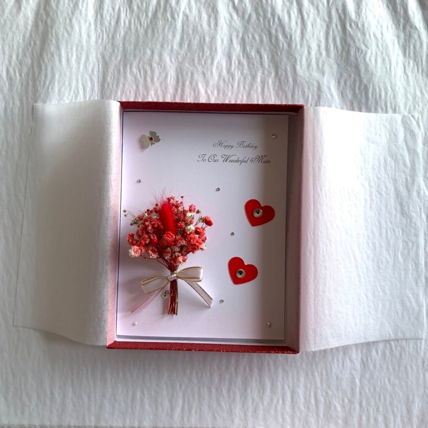 Luxury Handmade Preserved Dried Flower Birthday Card  C038