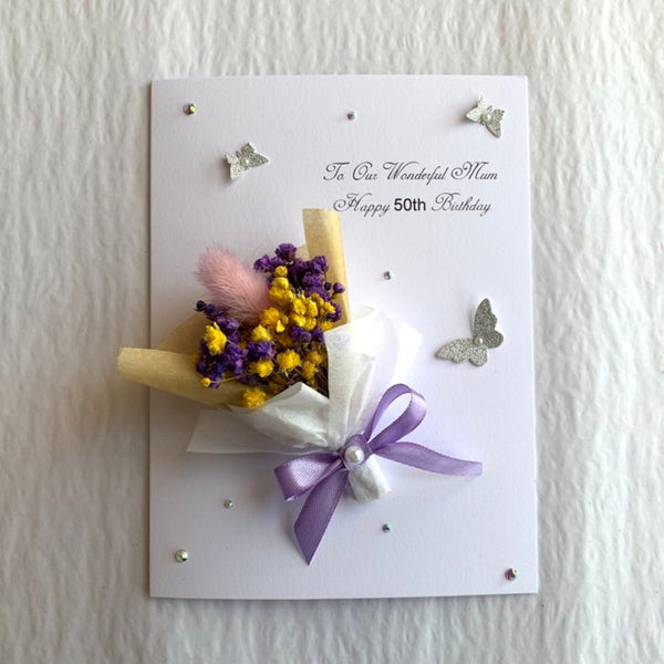 Luxury Handmade Preserved Birthday Card  C044
