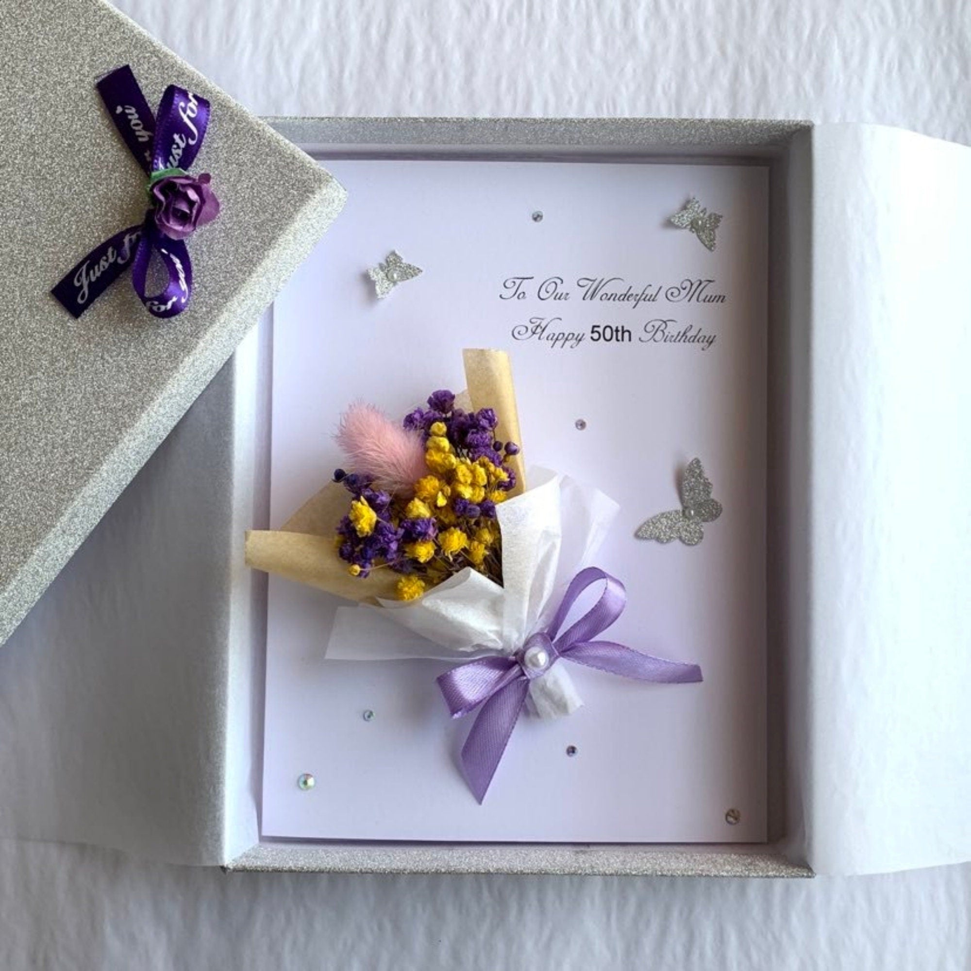 Luxury Handmade Preserved Birthday Card  C044