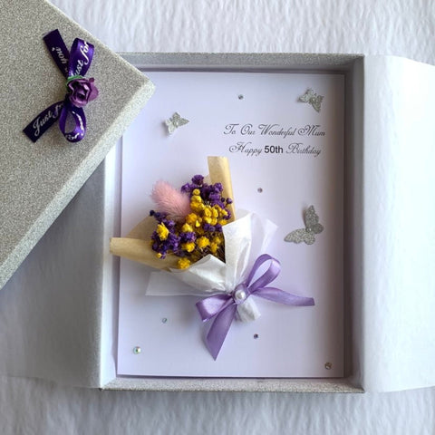 Luxury Handmade Preserved Birthday Card  C044