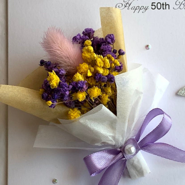 Luxury Handmade Preserved Birthday Card  C044