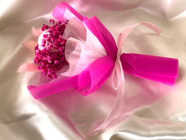 Pink Preserved Flower Bouquet, Birthday Flower Bouquet, Birthday Gift DB005