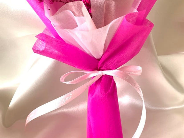 Pink Preserved Flower Bouquet, Birthday Flower Bouquet, Birthday Gift DB005