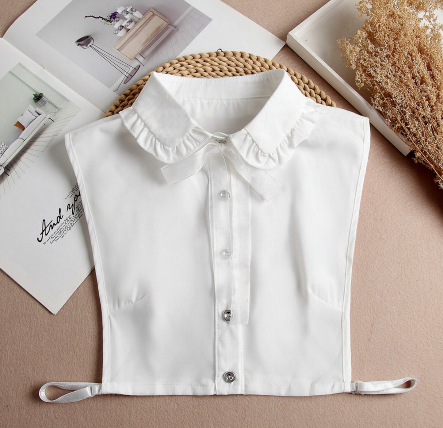 Off White Fake Collar, Off White Elegant Lace Fake Collar, False Collar, Removable Collar  B108(K)